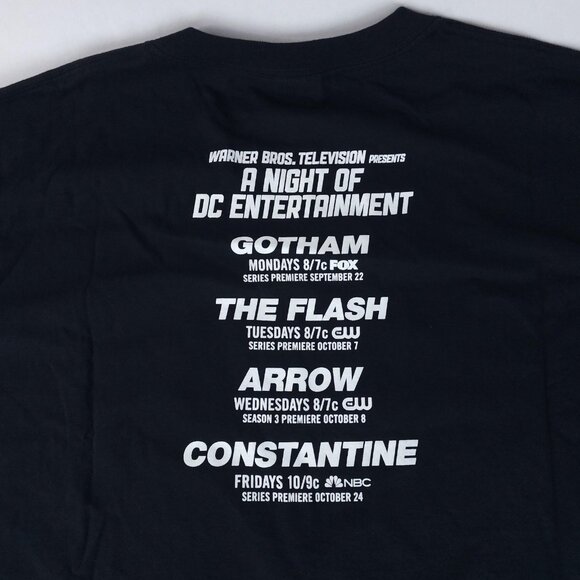 Warner Bros DC Shirt Mens Extra Large Black Gotham Flash Arrow Constantine TV - Picture 8 of 8